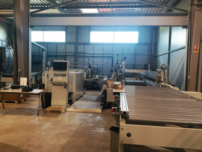 machine for polished edges glazing